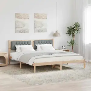 vidaXL Vidaxl Cadre De Lit Avec Tête De Lit Gris Clair 160 X 200 Cm Tissu pas cher