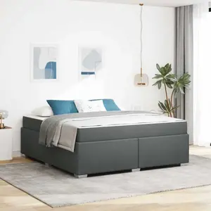 vidaXL Cadre de lit Autre Gris foncé 180 x 200 cm tissu pas cher