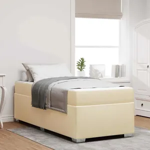 vidaXL Cadre de lit Crème 80 x 200 cm tissu pas cher
