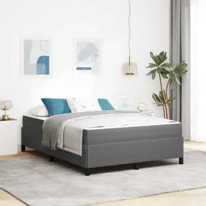 vidaXL Cadre de lit Gris clair 140 x 190 cm Tissu en velours côtelé pas cher