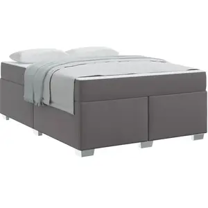 vidaXL Cadre de lit Autre Gris 160 x 200 cm Faux cuir pas cher