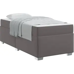 vidaXL Cadre de lit Autre Gris 90 x 190 cm Faux cuir pas cher