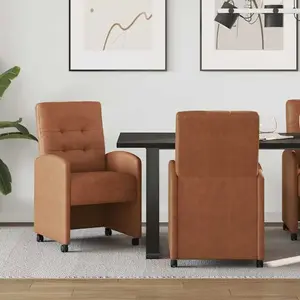 vidaXL Chaises de salle à manger 2 pcs Marron 57 x 67 x 98 cm pas cher