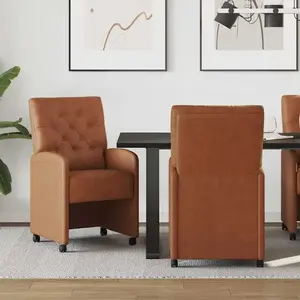 vidaXL Chaises de salle à manger 2 pcs Marron 58 x 67 x 97 cm pas cher