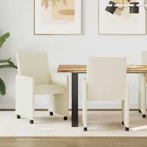 vidaXL Chaises de salle à manger 2 pcs Crème 57 x 66 x 94 cm Faux cuir pas cher