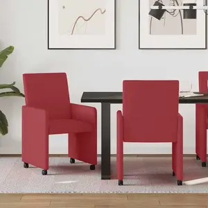 vidaXL Chaises de salle à manger 2 pcs Rouge bordeaux 57 x 66 x 94 cm pas cher