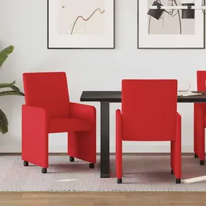 vidaXL Chaises de salle à manger 2 pcs Rouge 57 x 66 x 94 cm Faux cuir pas cher