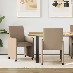 vidaXL Chaises de salle à manger 2 pcs Cappuccino 57 x 66 x 94 cm pas cher