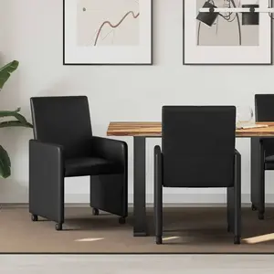 vidaXL Chaises de salle à manger 2 pcs Noir 57 x 66 x 94 cm Faux cuir pas cher