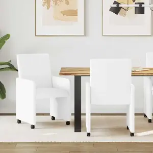 vidaXL Chaises de salle à manger 2 pcs Blanc 57 x 66 x 94 cm Faux cuir pas cher