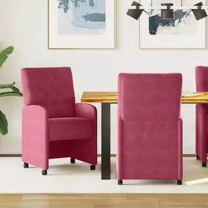 vidaXL Chaises de salle à manger 2 pcs Rouge bordeaux 58 x 67 x 97 cm pas cher