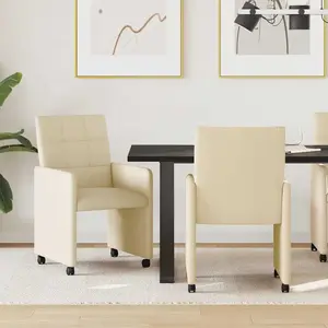 vidaXL Chaises de salle à manger 2 pcs Crème 58 x 65 x 94 cm tissu pas cher