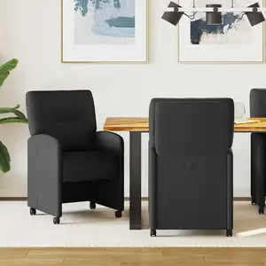 vidaXL Chaises de salle à manger 2 pcs Noir 57 x 67 x 95 cm tissu pas cher