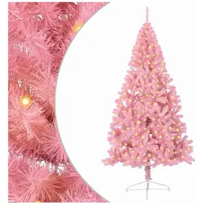 vidaXL Sapin de Noël avec des feux de cordes décoratifs Rose 240 cm pas cher