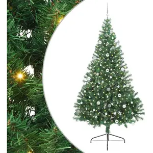 vidaXL Sapin de Noël artificiel pré-éclairé Vert 240 cm PVC pas cher