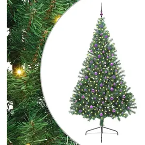 vidaXL Sapin de Noël artificiel pré-éclairé Vert 240 cm PVC pas cher