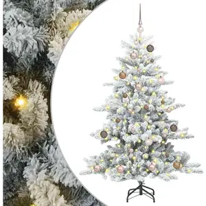 vidaXL Sapin de Noël Artificiel à Branches Articulées Blanc 150 cm PVC pas cher