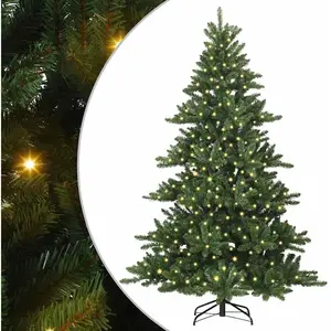 vidaXL Sapin de Noël Artificiel à Branches Articulées Vert 240 cm PVC pas cher