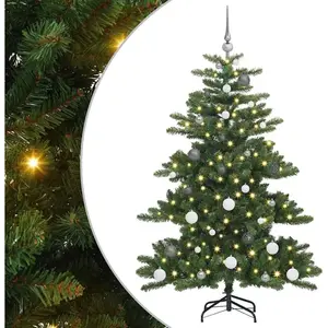 vidaXL Sapin de Noël Artificiel à Branches Articulées Vert 150 cm PVC pas cher