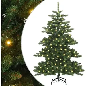 vidaXL Sapin de Noël Artificiel à Branches Articulées Vert 150 cm PVC pas cher
