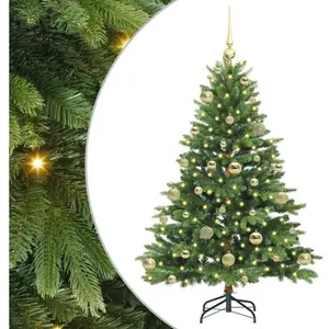 vidaXL Sapin de Noël artificiel avec 150 LED Vert 120 cm PE et PVC pas cher
