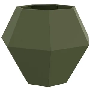 vidaXL Vidaxl Jardinière Vert Olive 100 X 100 X 80 Cm Acier pas cher