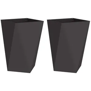 vidaXL Vidaxl Jardinière 2 Pcs Noir 50 X 50 X 75 Cm Acier pas cher
