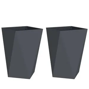 vidaXL Vidaxl Jardinière 2 Pcs Anthracite 50 X 50 X 75 Cm Acier pas cher