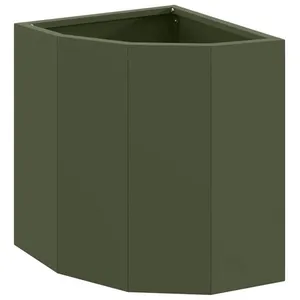 vidaXL Vidaxl Jardinière D'angle Vert Olive 30 X 30 X 35 Cm Acier pas cher