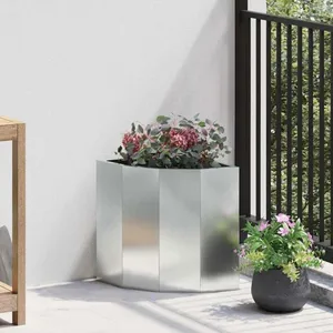 vidaXL Vidaxl Jardinière D'angle Argent 30 X 30 X 35 Cm Acier Galvanis... pas cher