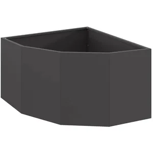 vidaXL Vidaxl Jardinière D'angle Noir 60 X 60 X 35 Cm Acier pas cher
