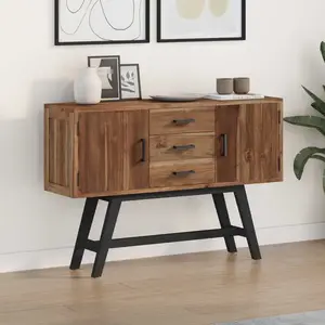 vidaXL Meuble TV Marron 110 x 30 x 75 cm Bois de teck massif pas cher