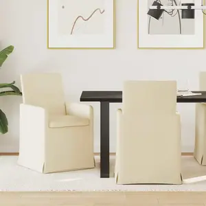 vidaXL Chaises de salle à manger 2 pcs Crème 57 x 67 x 95 cm tissu pas cher