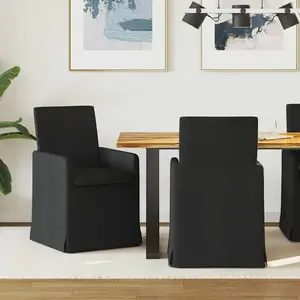 vidaXL Chaises de salle à manger 2 pcs Noir 57 x 67 x 95 cm tissu pas cher
