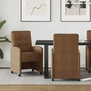 vidaXL Chaises de salle à manger 2 pcs Marron 57 x 67 x 98 cm pas cher