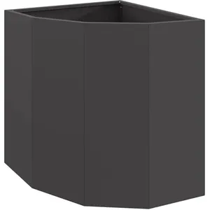 vidaXL Vidaxl Jardinière D'angle Noir 45 X 45 X 50 Cm Acier pas cher