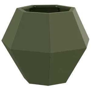 vidaXL Vidaxl Jardinière Vert Olive 50 X 50 X 40 Cm Acier pas cher