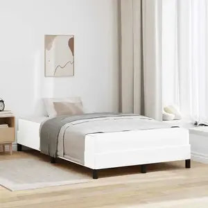 vidaXL Lit Autre Blanc pur 120 x 190 cm Faux cuir pas cher