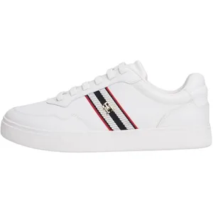 Tommy Hilfiger, Femmes, Baskets, Scarpa Bassa TH Webbing Cupsole, Blanc, (36) pas cher