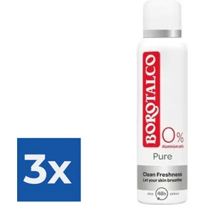Borotalco Deospray - Pure Clean Freshness 150 ml - Voordeelverpakking 3 stuks pas cher