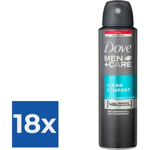 Dove - Deodorant - Clean Comfort - 150ml x 18 pas cher