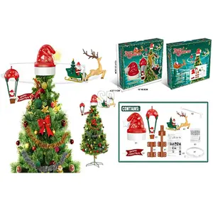 Ornement mobile rotative du père noël pour la pointe de l'arbre. Basics pas cher