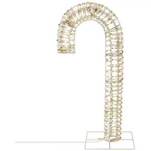LED zuurstok 75 cm in goud met 400 warmwitte LED's kerstdecoratie incl. timer IP44