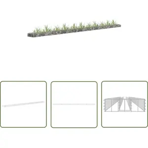 The Living Store Gabion plantenbak verhoogd 450x30x10 cm gegalvaniseerd staal - Schanskorf - Plantenbak - Gabion - Sierhekwerk - TuingereedschapVendu parbol