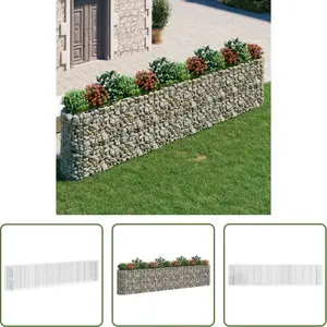 The Living Store Gabion plantenbak verhoogd 470x50x100 cm gegalvaniseerd ijzer - Gabion Plantenbak - Bloembak - Plantenbak - Tuingereedschap - BuitenlevenVendu parbol