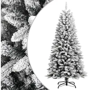The Living Store Kunstkerstboom met sneeuw 120 cm PVC en PE - Kunstkerstboom - Kerstboom - Kerstdecoratie - Scharnierbare Kerstboom - Full TreeVendu parbol