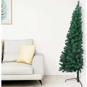 The Living Store Kerstboom Halfrond PVC en Staal - 125 cm Breedte - Groen - 1.050 uiteindenVendu parbol