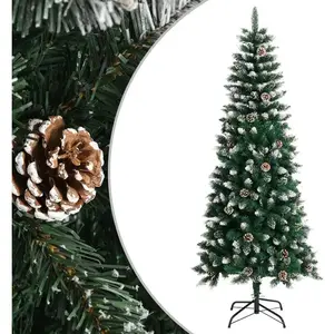 The Living Store Kunstkerstboom met standaard 180 cm PVC groen - Kunstkerstboom - Kerstboom - Pvc Kerstboom - Staal Kerstboom - Scharnierbare KerstboomVendu parbol