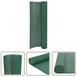 The Living Store Tuinafscheiding dubbelzijdig 110x400 cm groen - Tuinhek - Pvc Schutting - Buitenschotting - Tuinafscheiding - PlantenopsluitingVendu parbol