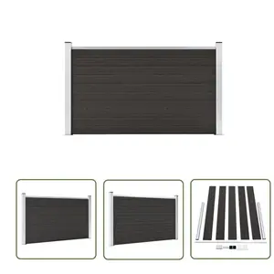 The Living Store Schuttingpaneel 180x105 cm HKC zwart - Tuinhek - Schutting Paneel - Houten Schutting - Kunststof Schutting - Zwarte SchuttingVendu parbol